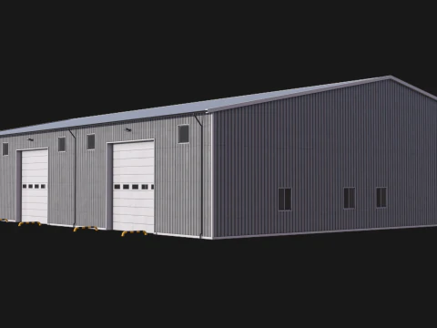 Budynek przemysłowy 48 PBR Model 3D