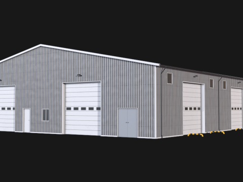 Edificio industriale 48 PBR Modello 3D
