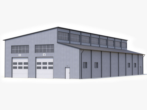 Pr&eacute;dio Industrial 49 PBR Modelo 3D