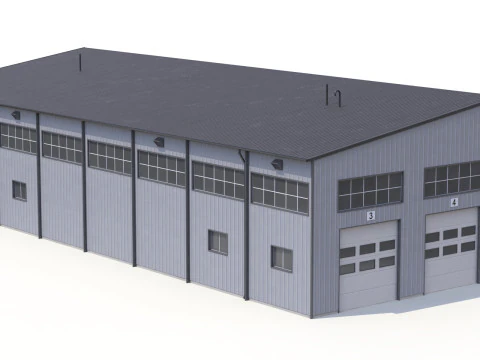 Edificio Industriale 49 PBR Modello 3D