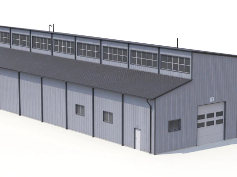 Edificio Industriale 49 PBR Modello 3D