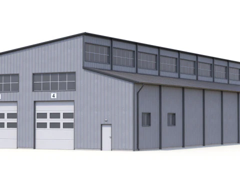 Edificio Industriale 49 PBR Modello 3D