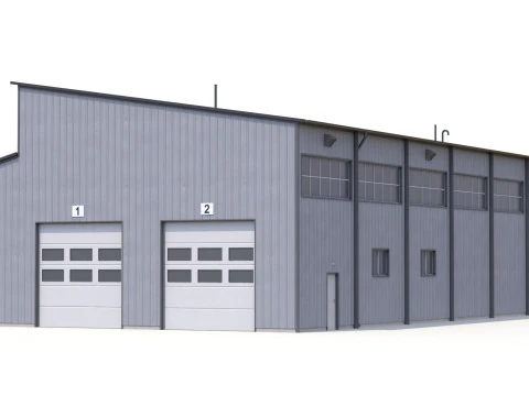 Edificio Industriale 49 PBR Modello 3D