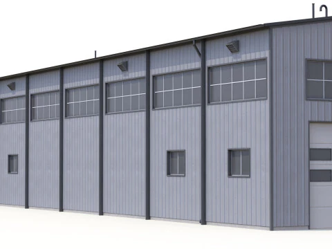 Edificio Industriale 49 PBR Modello 3D