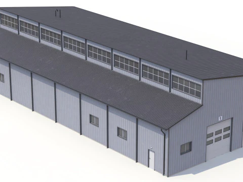 Edificio Industriale 49 PBR Modello 3D