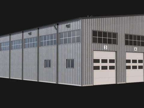 Edificio Industriale 49 PBR Modello 3D