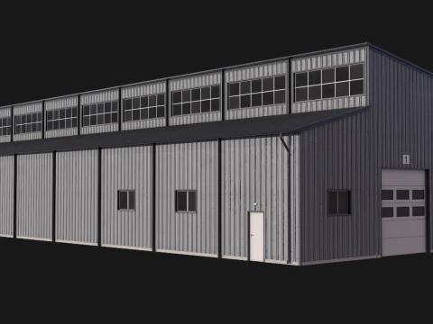 Edificio Industriale 49 PBR Modello 3D