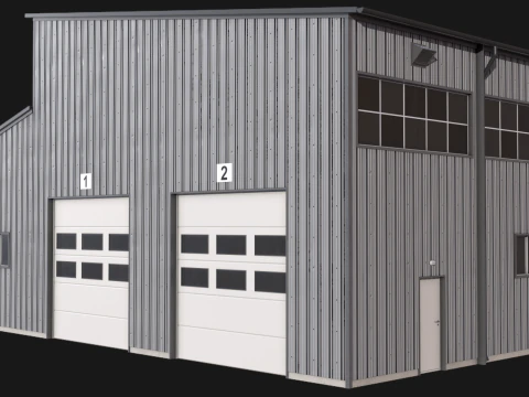 Edificio Industriale 49 PBR Modello 3D