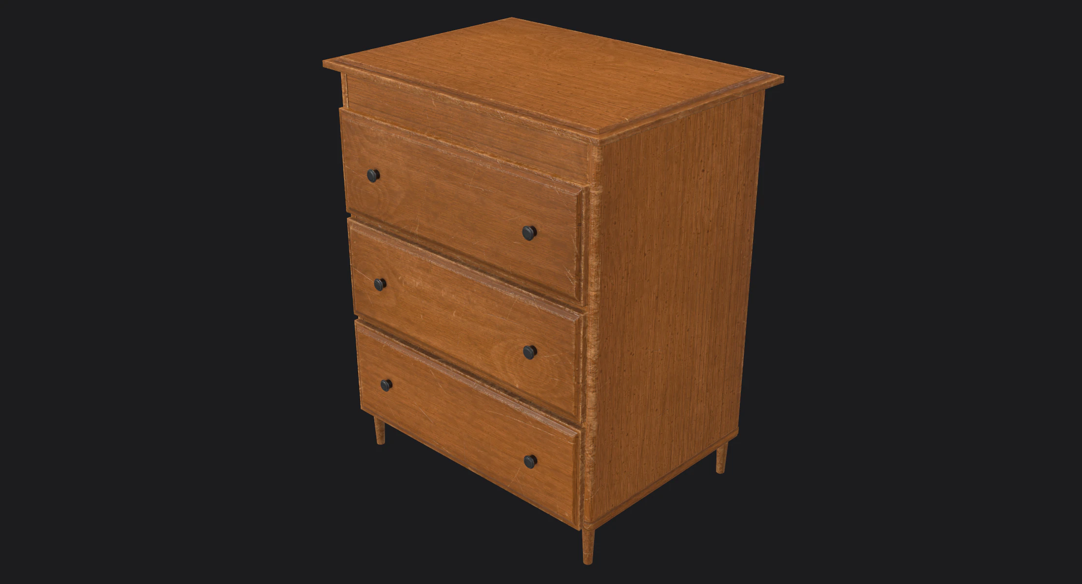 Armadietto in legno pronto per il gioco PBR Modello 3D .c4d .max .obj .3ds .fbx .stl .blend 