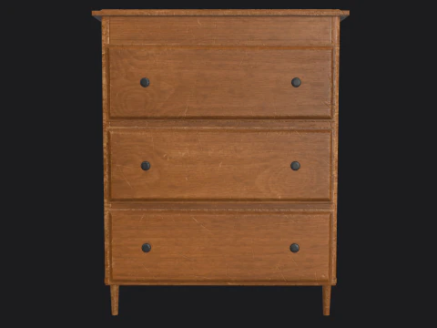 Armadietto in legno pronto per il gioco PBR Modello 3D