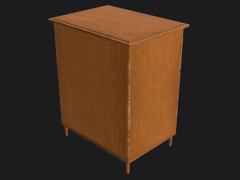 Armadietto in legno pronto per il gioco PBR Modello 3D