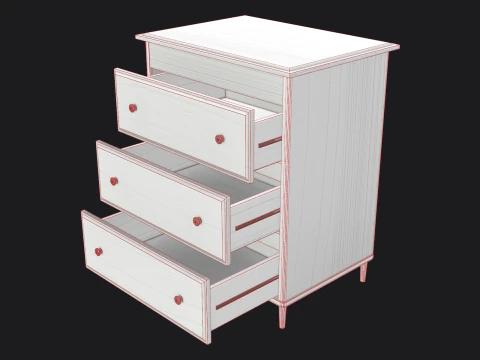 Armadietto in legno pronto per il gioco PBR Modello 3D