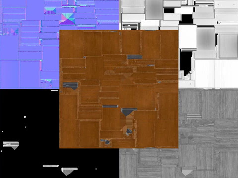 Armadietto in legno pronto per il gioco PBR Modello 3D