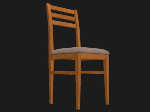 Wood Chair Game Ready PBR 3D Model