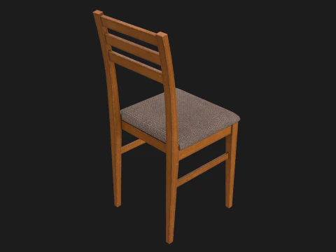 Wood Chair Game Ready PBR 3D Model