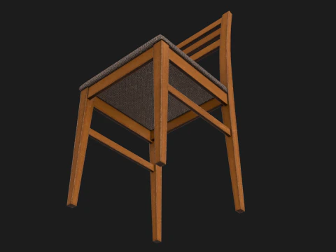 Wood Chair Game Ready PBR 3D Model