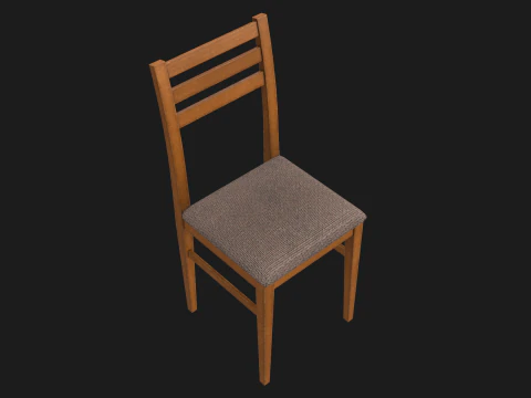 Wood Chair Game Ready PBR 3D Model