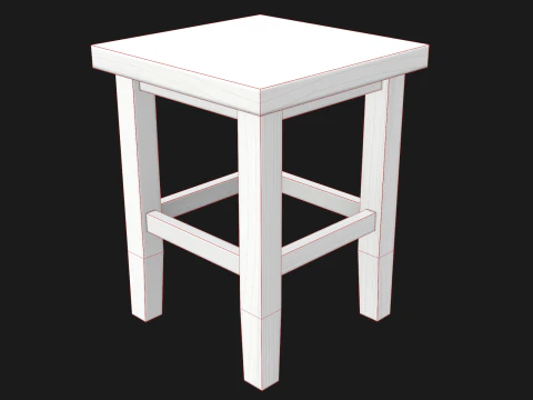 Wood Stool Game Ready PBR 3D Model