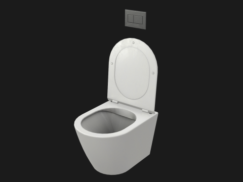 Jogo de banheiro pendurado na parede pronto PBR Modelo 3D