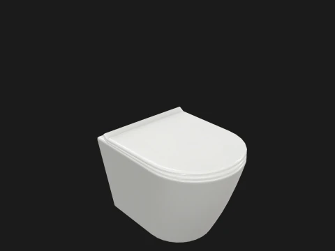 Wall Hung Toilet Game Ready PBR 3D Model