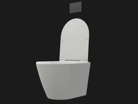 Wall Hung Toilet Game Ready PBR 3D Model