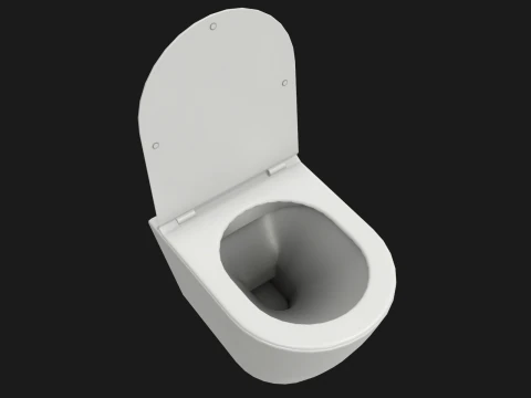 Wall Hung Toilet Game Ready PBR 3D Model