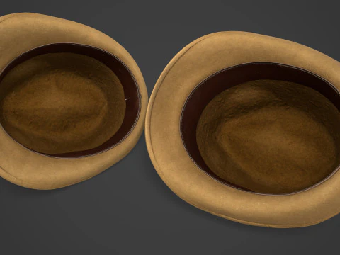 Vintage Fedora Hat - Brown Felt Hat 3D Model