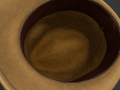 Vintage Fedora Hat - Brown Felt Hat 3D Модель