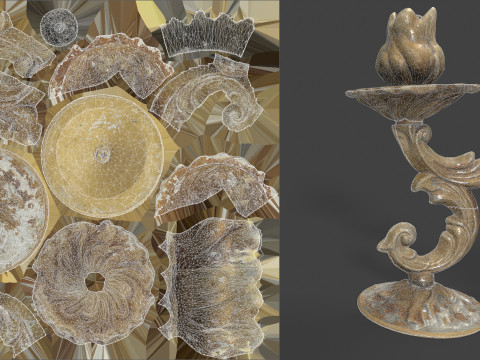Old Metal Candlesticks Modelo 3D