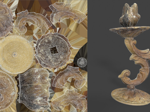 Old Metal Candlesticks Modelo 3D