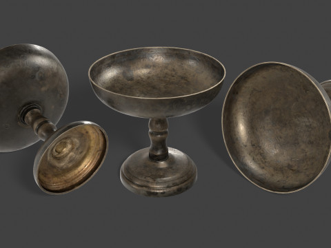 Metal Pedestal Bowl 3D Model