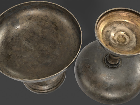 Metal Pedestal Bowl 3D Model