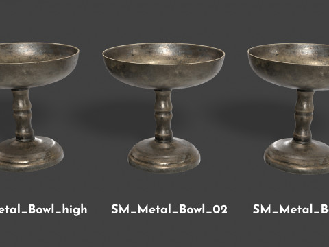 Metal Pedestal Bowl 3D Model