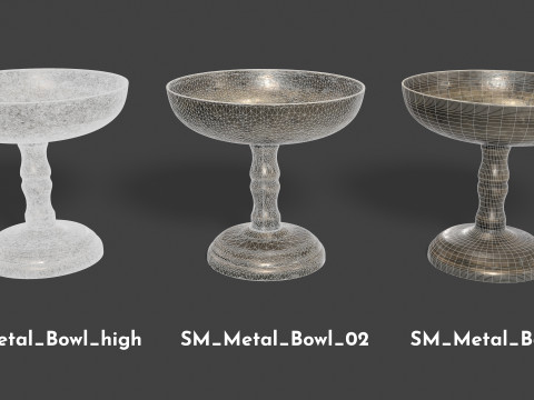 Metal Pedestal Bowl 3D Model
