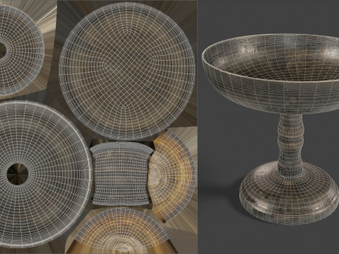 Metal Pedestal Bowl 3D Model