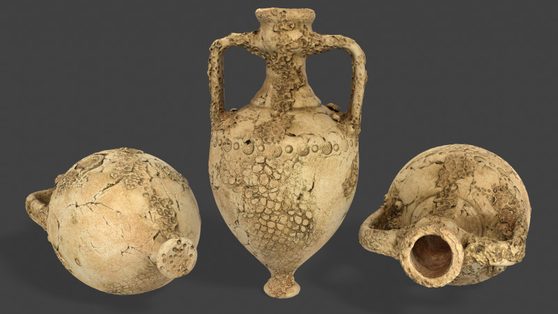 Antique Clay Amphora - Ancient Pottery 3D Model .c4d .max .obj .3ds .fbx .stl .blend
