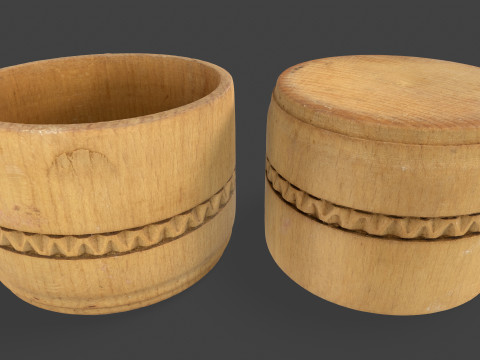 Wooden Kitchen Utensils Modello 3D