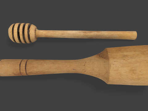 Wooden Kitchen Utensils Modello 3D