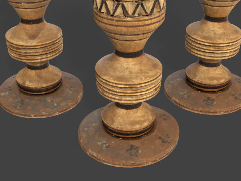 Wooden Candlestick 3D Model