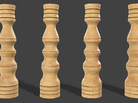 Vintage Wooden Candlestick Modelo 3D