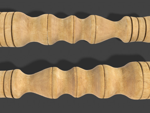 Vintage Wooden Candlestick Modelo 3D