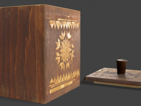 Vintage Wooden Storage Container Modelo 3D