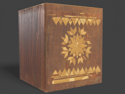 Vintage Wooden Storage Container Modelo 3D