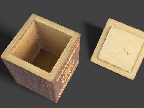 Vintage Wooden Storage Container Modelo 3D