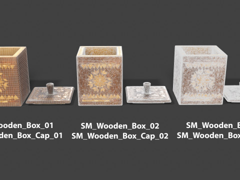 Vintage Wooden Storage Container Modelo 3D