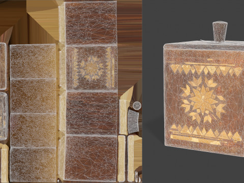 Vintage Wooden Storage Container Modelo 3D