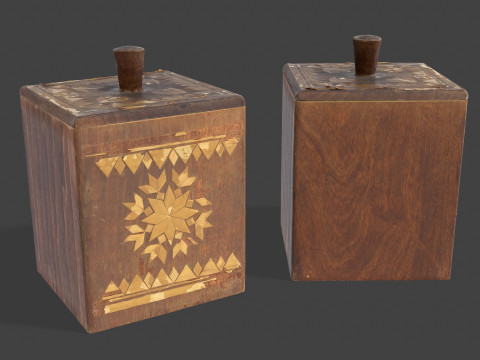 Vintage Wooden Storage Container Modelo 3D