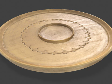 Wooden Jug with Shot Glasses on Tray 3D Model