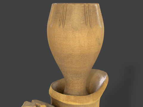 Wooden Jug with Shot Glasses on Tray 3D Model