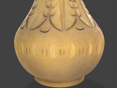 Wooden Jug with Shot Glasses on Tray 3D Model